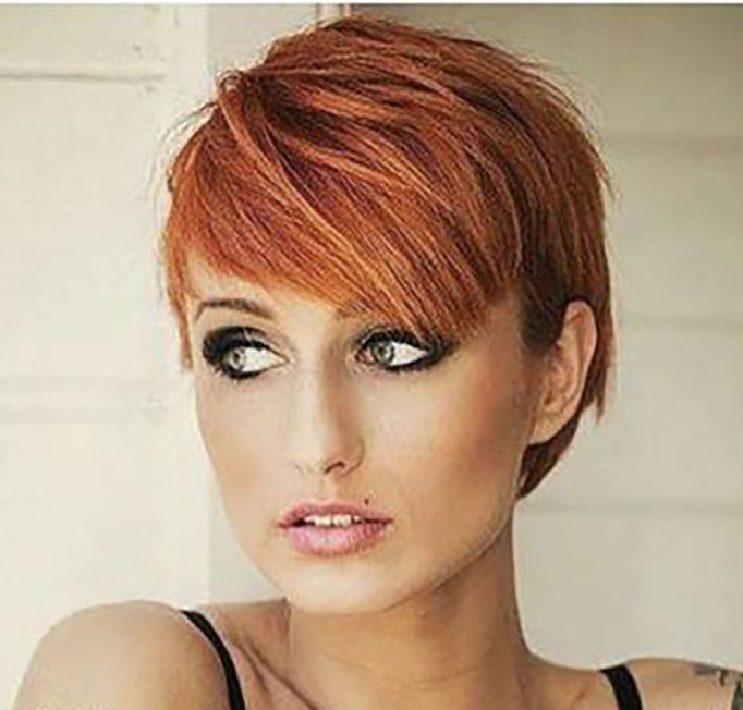 Schöne kurze Abschnitte mit Kupferfarbe