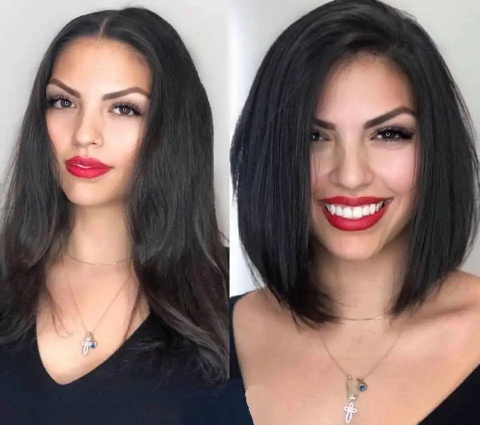 Mittellange und fransige freche Frisuren für Frauen