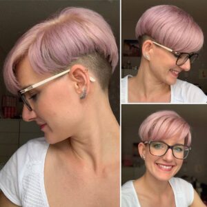 20 glamouröse kurze Frisuren in rosa und lila Farben