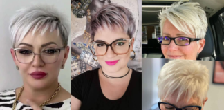 Kurzhaarfrisur ideal beim Tragen einer Brille
