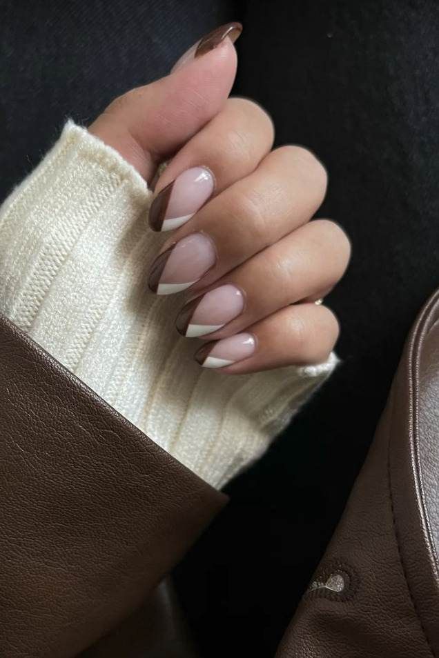 Geometrische Herbstnageldesigns